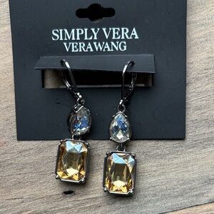 Vera Wang large stone sparkle earrings
